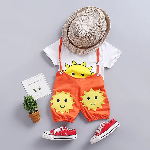 TX1621 Baby Clothes Bib Children's Suit Girls Short-sleeved Child T-shirt Wings Baby Overalls Fashion Summer 2 / Set - Цвет: TX1621