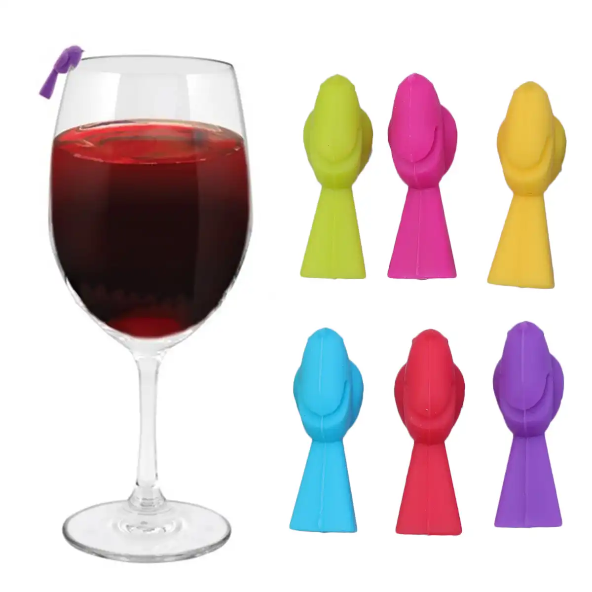 6pcs Wine Glass Marker Bird Shape Easy To Use Creative Practical