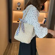 Океанский стиль одно плечо соломенно-тканый летний небольшой квадратный сумка-мешок на шнурке женские модные рюкзаки