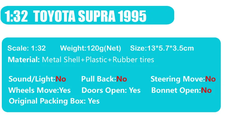 1/32 весы Jada TOYOTA выше 1995 F7 diver Brian's металл, полученный литьем под давление и игрушки автомобили-модельная игрушка автомобильные Спортивные Гонки хобби коллекции