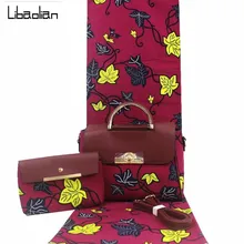 Высокое качество Африканский восковой мешок комплект 6 ярдов Голландский Настоящий Воск Ткань хлопок, красивый дизайн женские восковые сумки F911-23