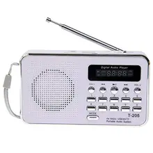 Перезаряжаемый портативный FM радио цифровой светодиодный MP3 динамик плеер Поддержка TF SD карты воспроизведения Вход Aux громкий динамик мини