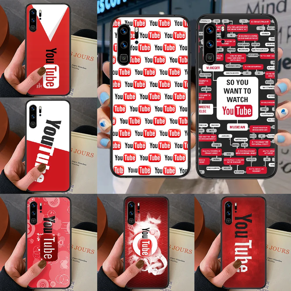 Чехол You Tube для телефона Huawei P Mate Smart 10 20 30 40 Lite Z 2019 Pro Черный Роскошный чехол Hoesjes Pretty