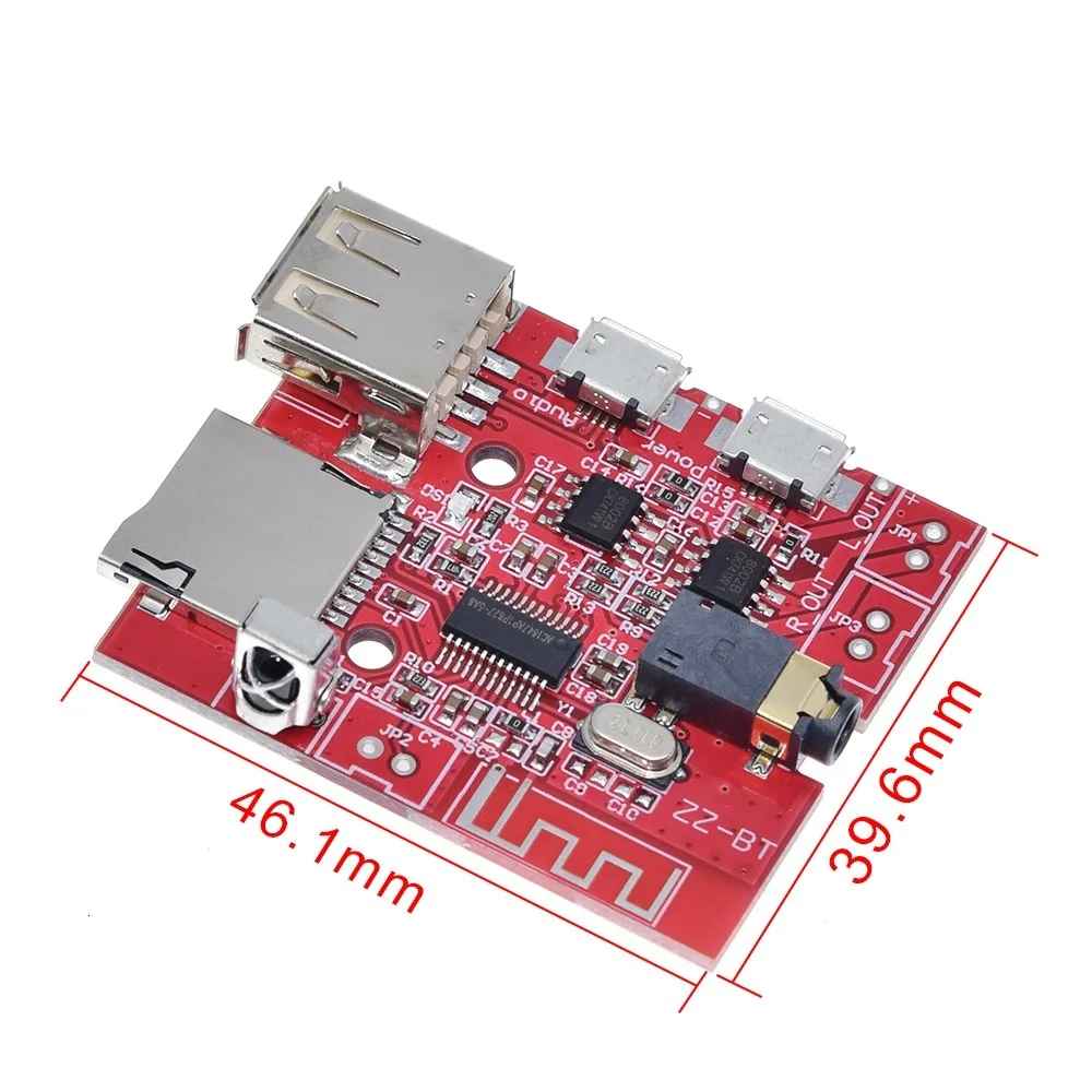 3W Car Bluetooth 4.1 MP3 WAV Decoding Board Speaker Amplifier Audio Receiver Module Support USB/TF/U-DISK/IR Remote Control Red