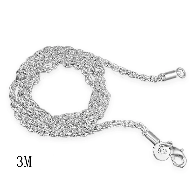 Fashion 3MM Twist link Silver plated 