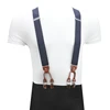 Vintage Brown Leather Elastic Alloy 6 Clips Male Casual Suspenders Commercial Western-style Trousers Man's Braces Strap ► Photo 3/6