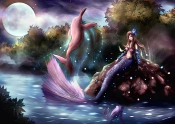 

Jmine Div 5D Dolphin Mermaid Full Diamond Painting cross stitch kits art High Quality Cartoon 3D paint by diamonds