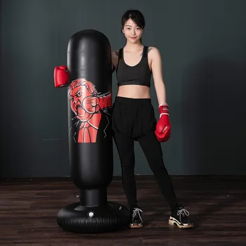 

1.6m Trump Boxing Bag Inflatable Tumbler Sports Kickboxing Punching Sandbag Free-Stand Tumbler Muay Thai Training Equipment