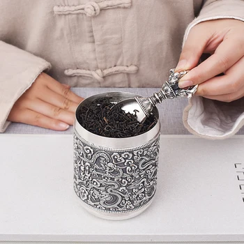 

King Kong Pestle Tea Shovel Tea Spoon Handmade Foot Silver 999 Retro Teaspoon Household Kung Fu Tea Ceremony Accessories