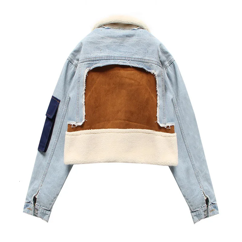 DEAT Leisure Full Sleeve Wool Liner Wde Waisted Turn Down Collar Women Slim Patchwork Woolen Coat Autumn Winter New TD659