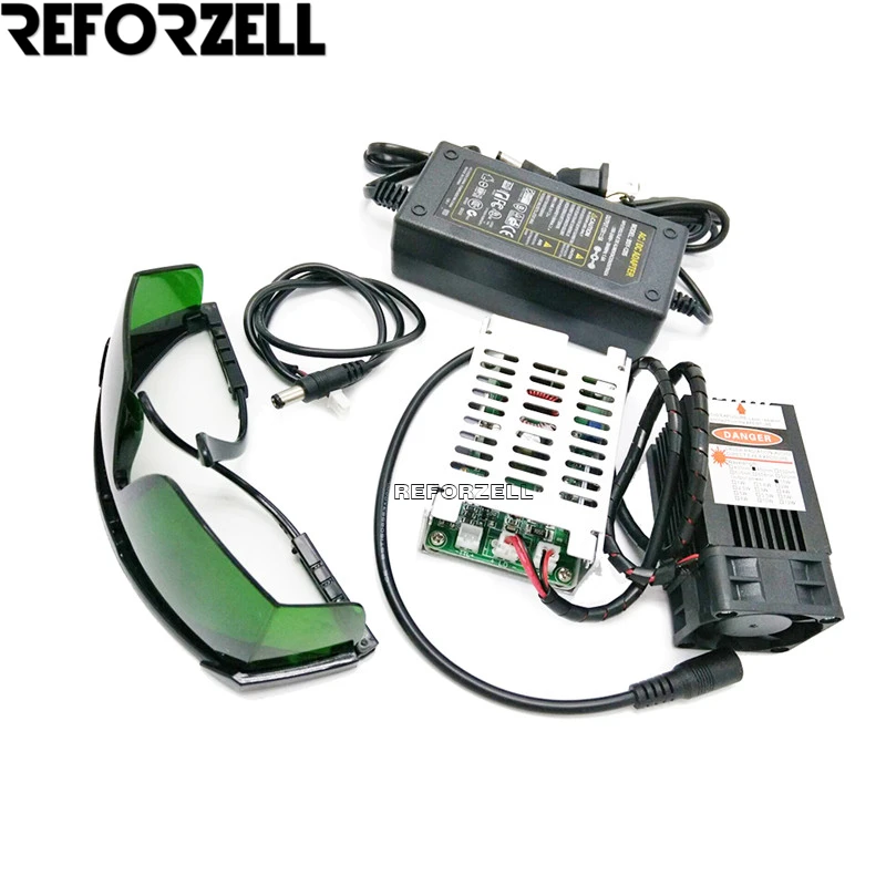 450nm 15000mW 12V Высокая мощность TTL регулируемый фокус синий лазерный модуль DIY