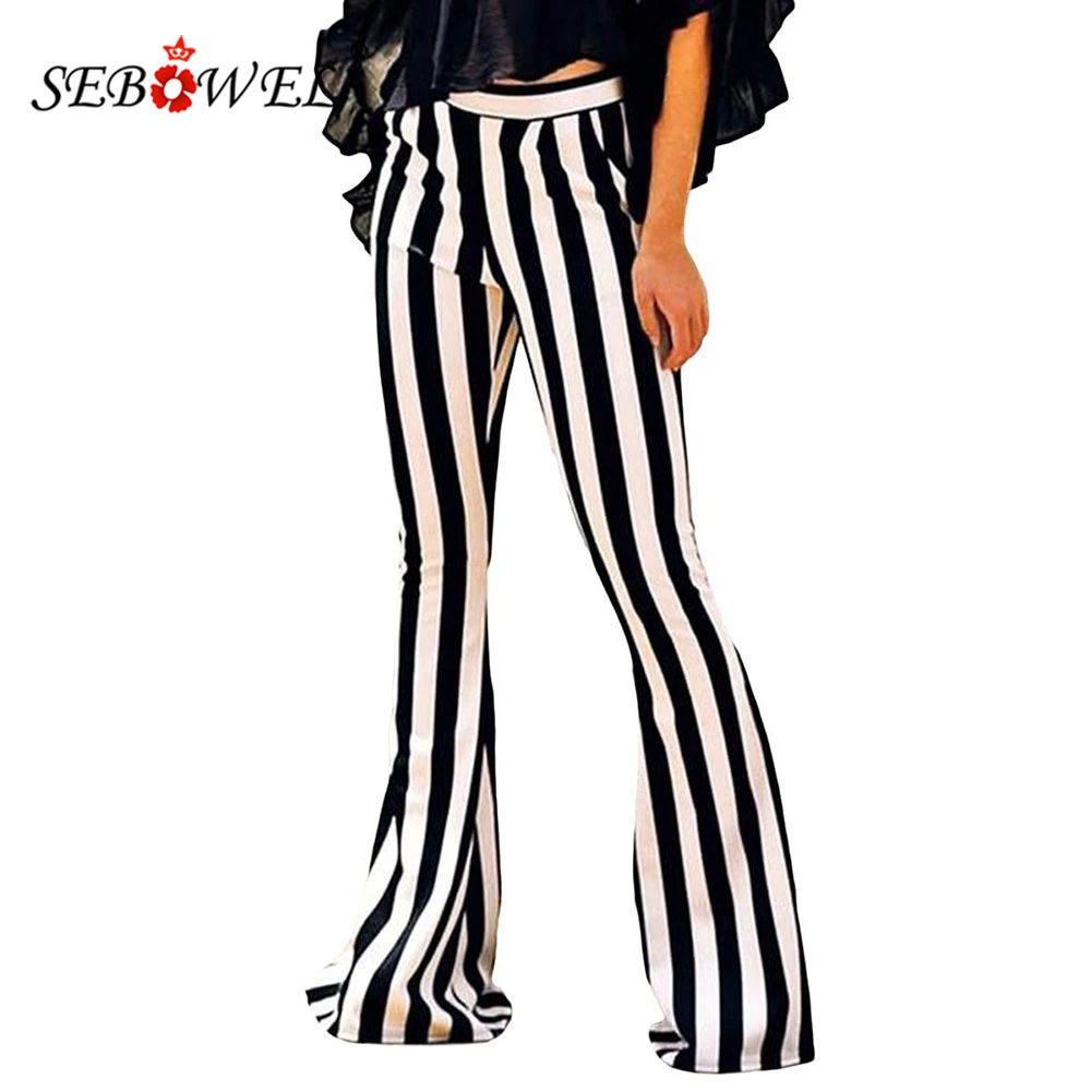 black and white striped flares