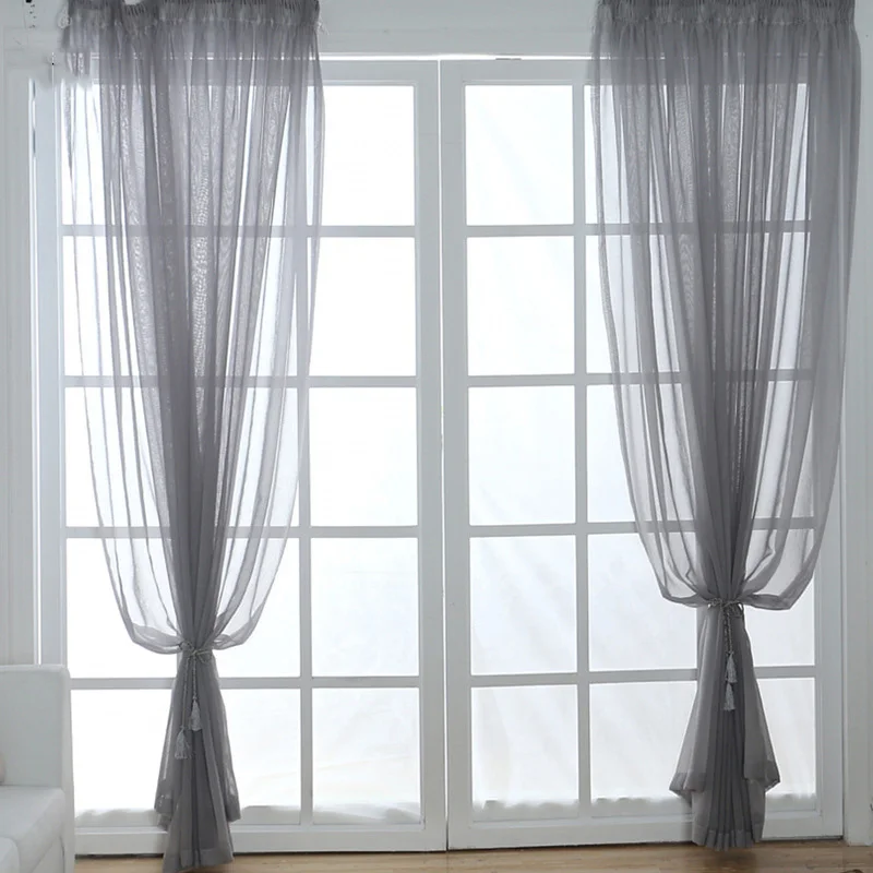 White Tulle Short Curtain for Living room Solid Sheer Voile Curtains for Kitchen Window Screening Linen Curtain Door Wedding sheer curtains window curtains decor curtains cotton and linen curtains light filtering curtains