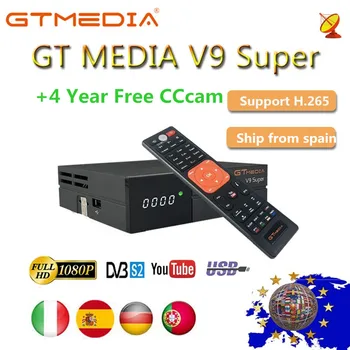 

GTMedia V9 super DVB-S2 H.265 decoder satellite receiver +4 year CCcam 7 line built-in WIFI AVS digital televisions Set top box