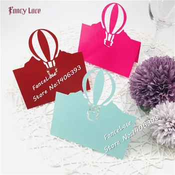 

50pcs laser cut fire Balloon Table Name Place Cards New Laser Cut Table Cards Invitation Card Wedding Party Decoration Supplies