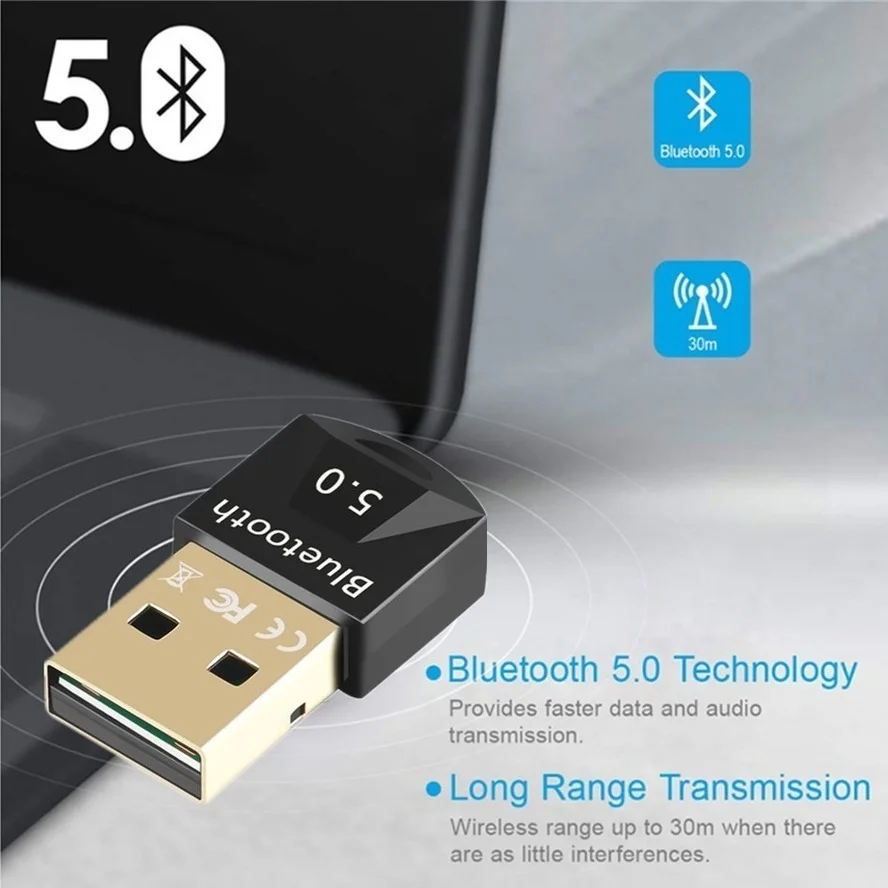 WvvMvv USB wireless BT5.0 Adapter 5.0 Receiver 5.0 Dongle High Speed Transmitter wireless USB Adapter for Laptop PC Computer