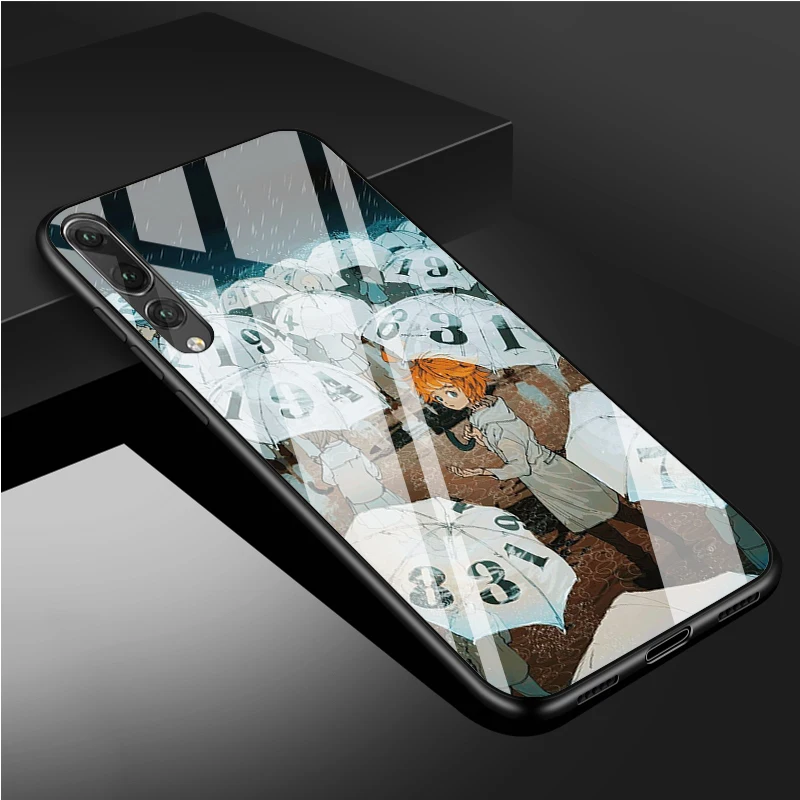 The Promised Neverland anime Tempered Glass Phone Case For Huawei P20 P30 P40 P40 Lite Pro Psmart Mate 20 30 Cover Shell huawei snorkeling case Cases For Huawei