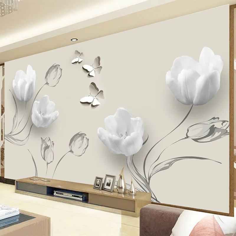 Custom-Mural-Wallpaper-Modern-3D-Stereo-Tulip-Butterfly-Flowers-Wall-Painting-Fashion-Living-Room-Home-Decor (1)