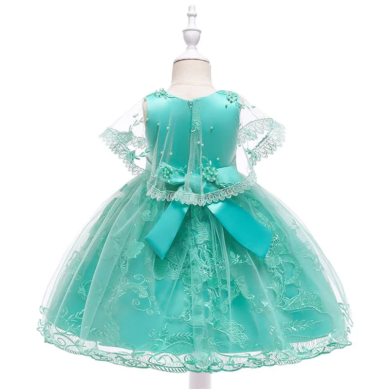 Girls Dresses Princess Birthday Party Girls Clothes Pearl Flower Sleeveless Wedding Dress Ball Gown For Baby Girls