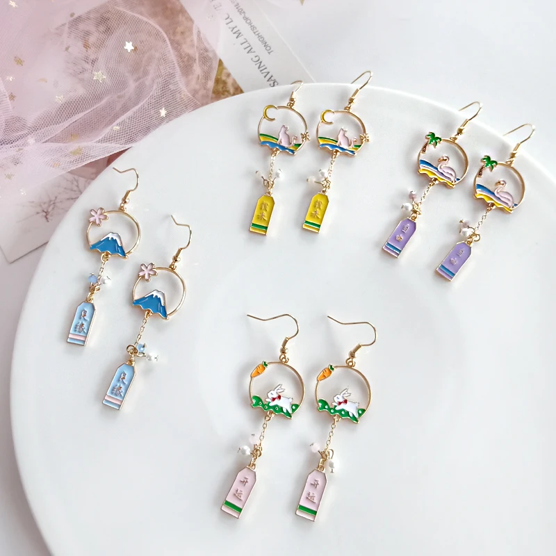 

Cute Personality fun beautiful creative rabbit simple cherry earrings