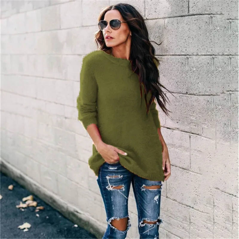 Горячий свитер для продажи женский обтягивающий пуловер nouveaute зимняя одежда женский трикотаж mujer swetry damskie - Цвет: Army Green