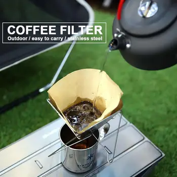 

Coffee Drip Stand Camping Coffee Rack Traveling Outdoor Hiking Silver Stainless Steel Coffee Filter Rack Camp Picnic BBQ