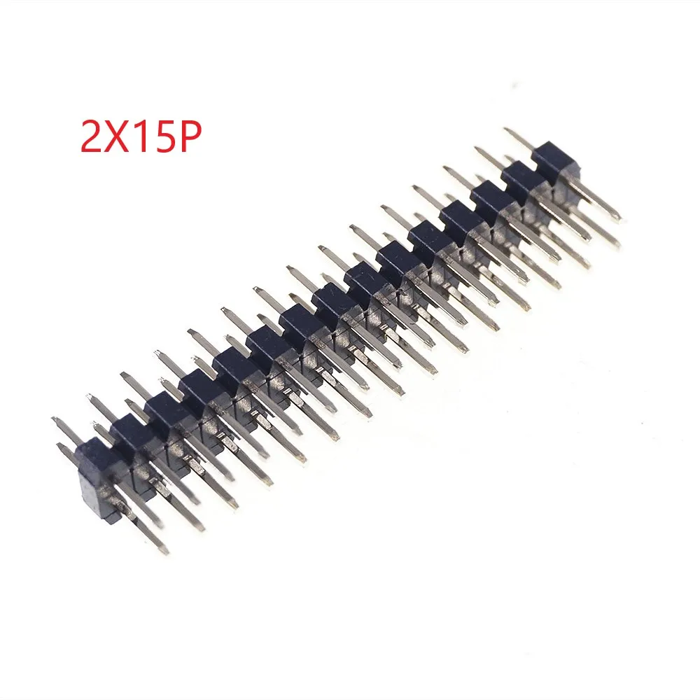 

1000pcs 2x15 P 30 Pin 2.0 mm Pin Header Male Dual Row Straight PCB 180 Through Hole Insulator height 2.00mm Rohs Lead Free