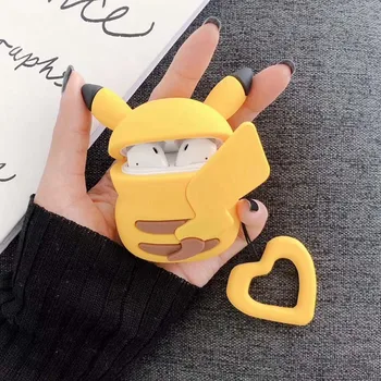

Cartoon Earphone Headphone Case Cute Pikachu Back View Bluetooth Earphone Cover For Apple AirPods Silicone Cases