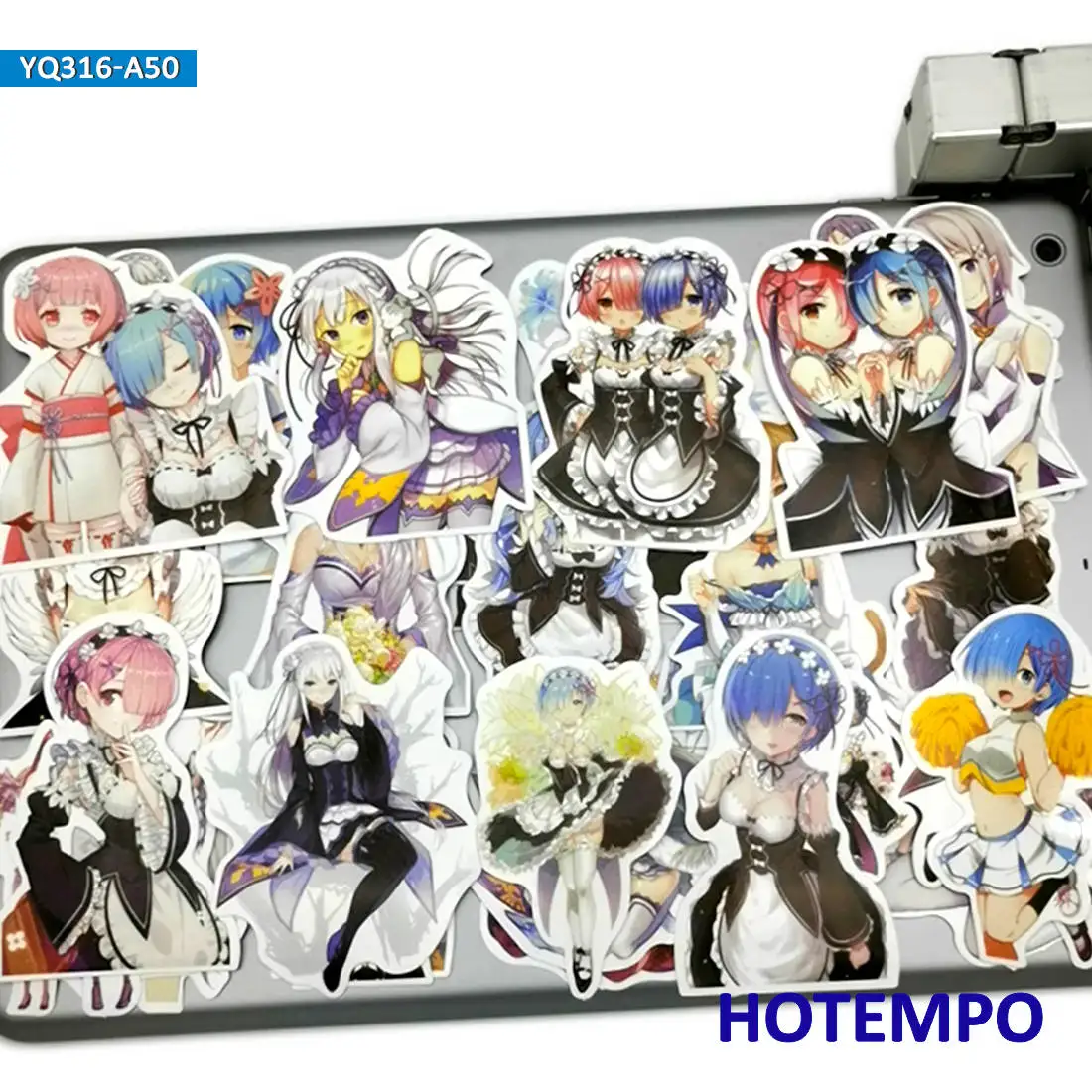 50pcs Life in a different world from zero Cute Anime Stickers for Mobile Phone Laptop Case 5