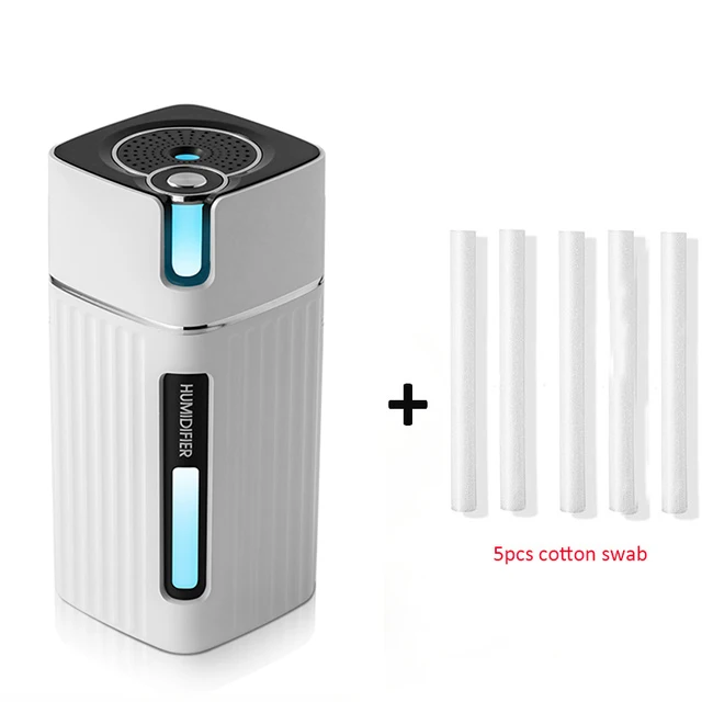 White and 5 Filters 300ml Portable Air Humidifier USB Cool Mist Ultrasonic Aroma Diffusers Aromatherapy Air Purifier Car Home Difusor Humidificador - Цвет: White and 5 Filters