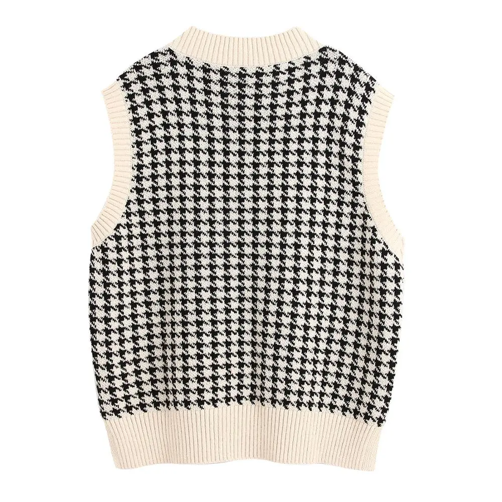 Houndstooth Sweater Vest 