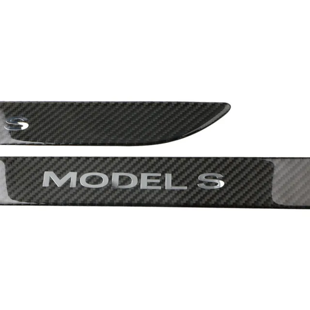 Real Carbon Fiber Threshold Strip for Tesla Model S Door Sill Strip  Protector stickers Welcome Pedal Decoration Car Accessories Color: Real carbon  fiber