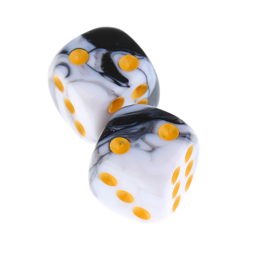 30 Pieces Acrylic 6-sided Spot Dice D6 w/ Iron Box for Party Bar Table Board Game