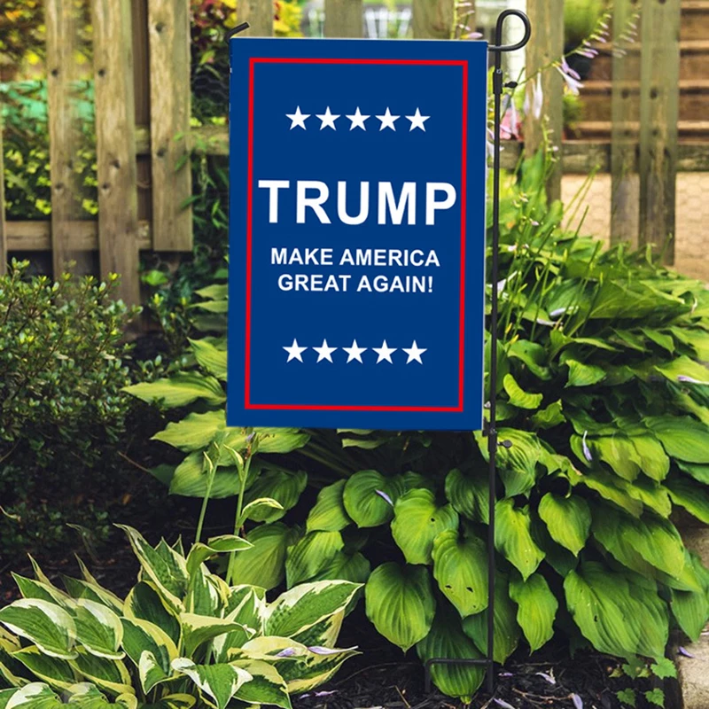 Держать Америка Большой/не больше фуфло флаги Двухсторонний Флаг Сад поддержка Трамп открытый флаг для сада украшения