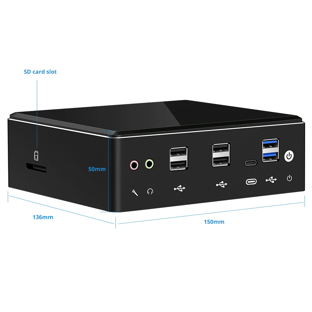 Мини ПК Intel Core i5 8250U i7 7500U компьютер Windows10 2 * DDR4 M.2 SSD 8 USB HDMI DP type C LAN WiFi 4K HTPC микро