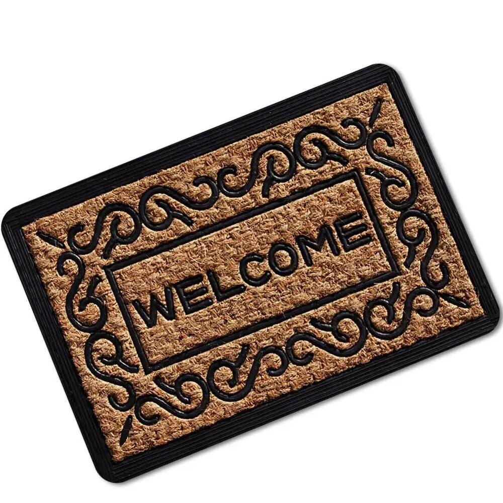 Thick 5D simulation printing rubber door mat water absorption non slip