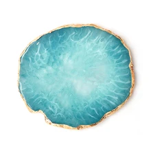 Изысканная пластина с золотым краем для дизайна ногтей гель легко чистить палитру Агат Смола Профессиональный лак для окраски