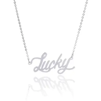

AAA Quality Necklace Customized Stainless Steel Necklace Nameplate Choker Pendant English Name Jewelry Necklace 45 Fonts