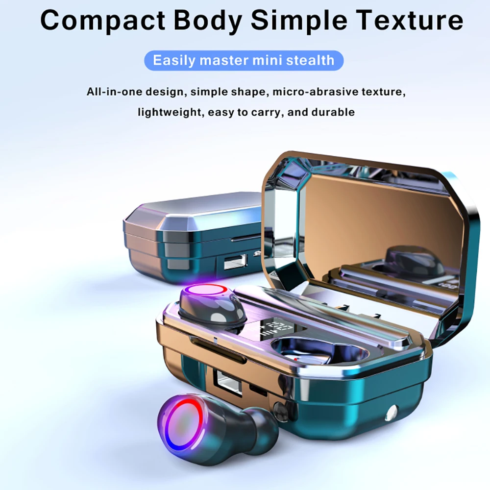Wireless headphones earphone Bluetooth M12 TWS 3500mAh case Flashlight Headset LED Display IPX5 Waterproof Touch control Earbuds