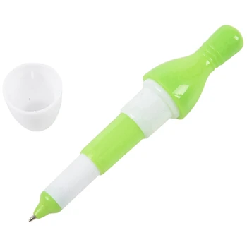 

Mini Green Retractable ballpoint pen Blue Refill Writing Cute Tiny