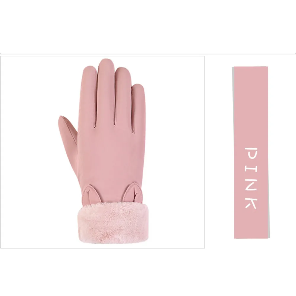Waterproof Winter Warm Gloves Windproof Plus Velvet Thickening Cycling Full Finger Gloves Bicycle Winter Thermal Outdoor Gloves