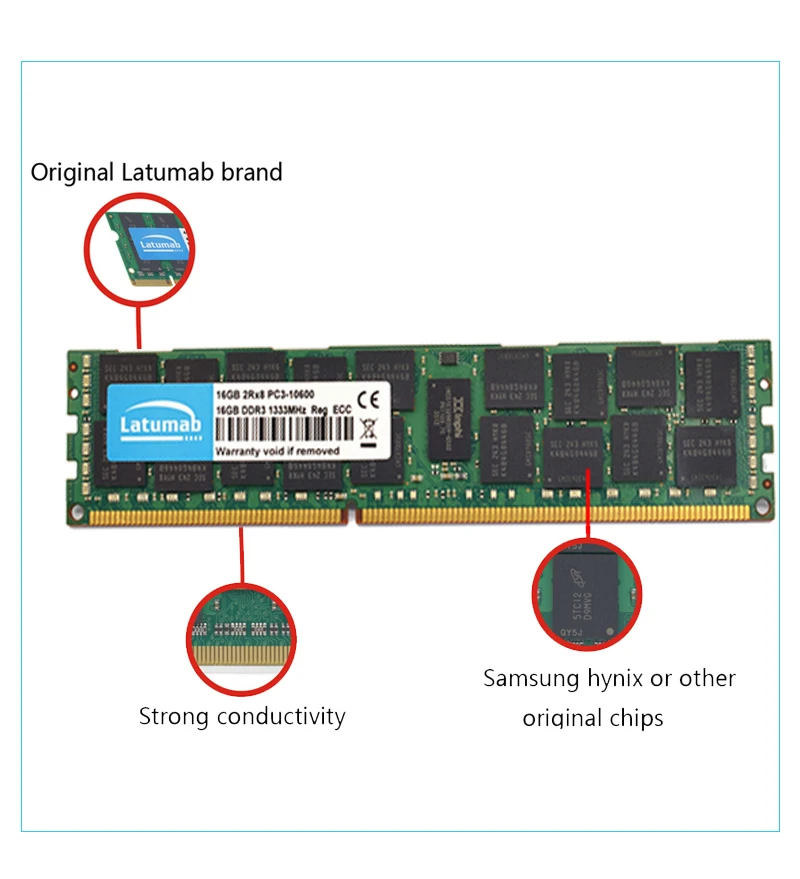 Серверная память Latumab 16 ГБ 32 DDR3 1333 МГц PC3 10600 REG ECC модуль оперативной памяти для ПК 1