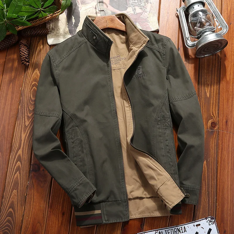 

Men'S Wear Casual Jacket Reversible Pure Cotton Loose-Fit Business Coat Middle-aged 40-Year-Old 50-Year-Old Daddy Clothes 8505-