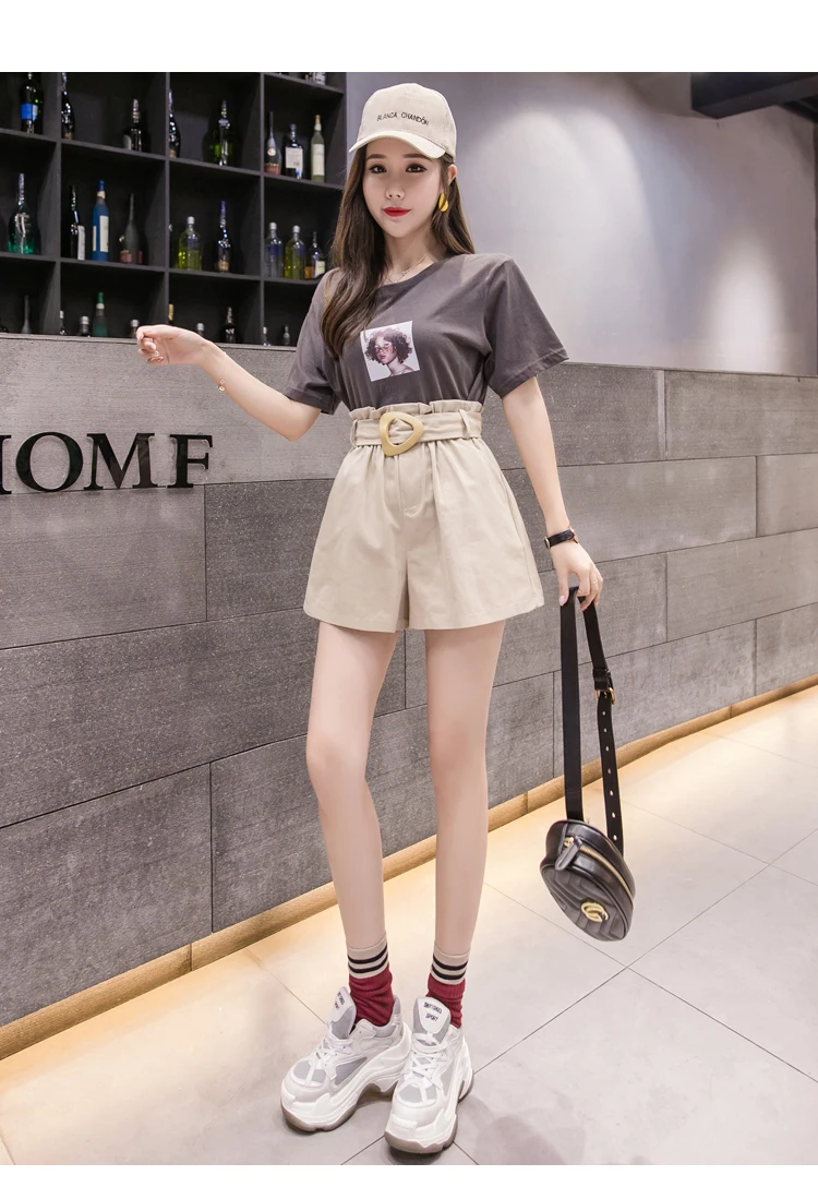New autumn High waist Elastic shorts women fashion elegant Korean version female shorts