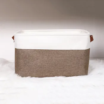 

Household Foldable Storage Bin Collapsible Sturdy Fabric Bedroom Basket Eco-Friendly Quilt Pillow Useful Canvas Box With Handles