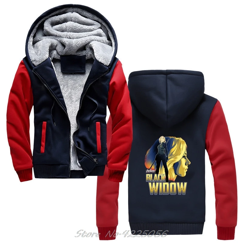 Black Widow hoodies Men Endgame Avengers Marvel Avengers 4 Resurgence Star War Justice League Warm Sweatshirts Zipper Hoody