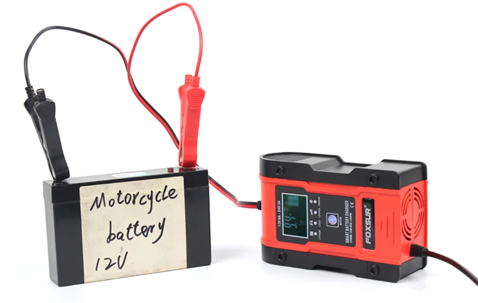 Truck Battery Charger Heavy Duty , FOXSUR 12V 6A 24V 3A Car Smart Battery Charger Fast Charge AGM LiFePO4 Lead-Acid Battery Truck Battery Charger Heavy Duty , FOXSUR 12V 6A 24V 3A Car Smart Battery Charger Fast Charge AGM LiFePO4 Lead-Acid Battery