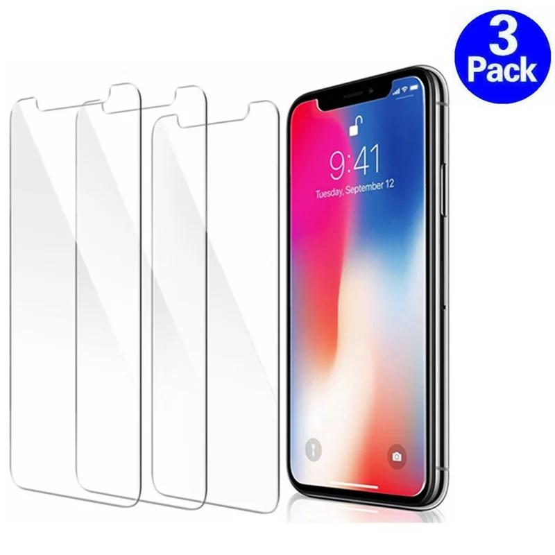 

3PCS Screenprotector Tempered Glass for IPhone X XR XS Max 8 7 6 6S Plus 5 5S SE Screen Protector Film Phone Verre Tremp Coque