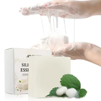 

Silk Protein Essence Soap Super Long Brushed Oil Control Cleansing Soap Net Acne Remove Mite Moisturizing Face Washing Soap