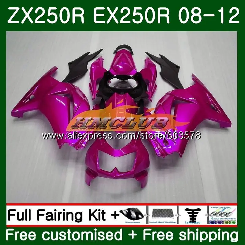 Body For KAWASAKI NINJA ZX-250R ZX250R 08 09 10 11 12 ALL Rose 24CL.76 ZX 250R EX 250 EX250 2008 2009 2010 2011 2012 Fairing Body For KAWASAKI NINJA ZX-250R ZX250R 08 09 10 11 12 ALL Rose 24CL.76 ZX 250R EX 250 EX250 2008 2009 2010 2011 2012 Fairing